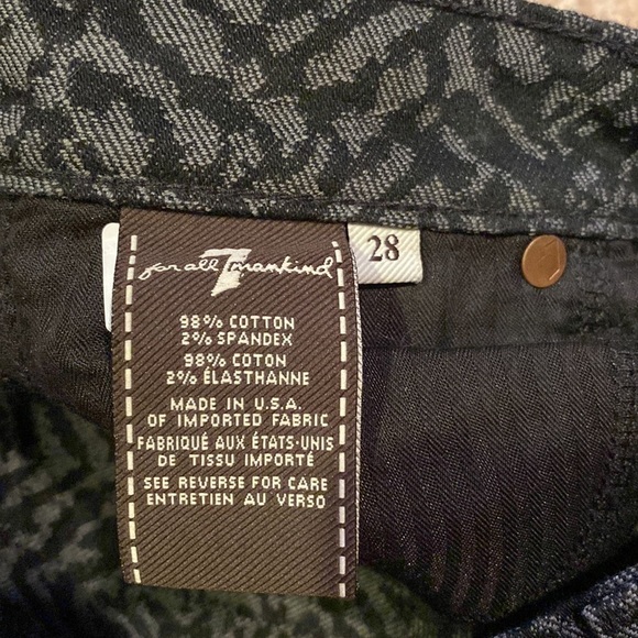 7 For All Man Kind Womens Black Patterned Pants Size 28 - Picture 3 of 5